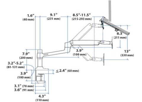 זרוע שולחנית למחשב נייד