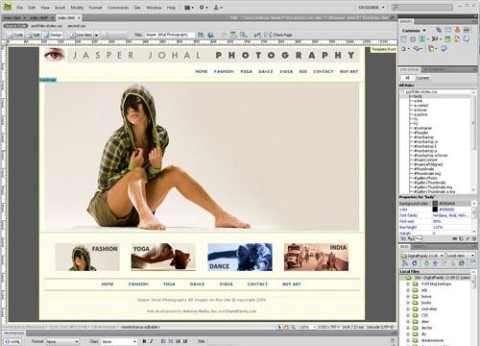 תוכנת בניה ועיצוב אתרים Dreamweaver