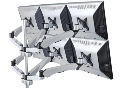 זרוע שולחנית למספר רב של מסכים