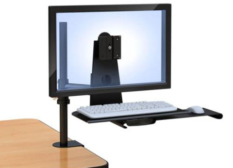 זרוע למסך מחשב משולבת מגש למקלדת ועכבר