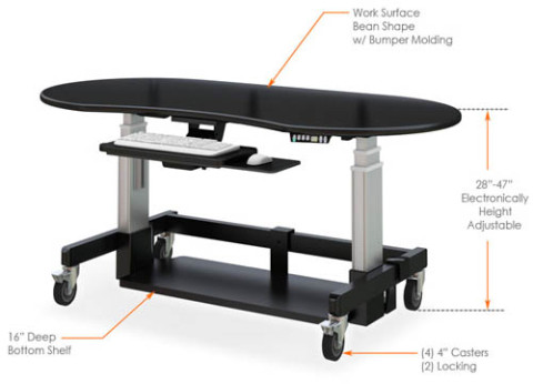 שולחן מחשב מתכוונן חשמלי עמידה ישיבה