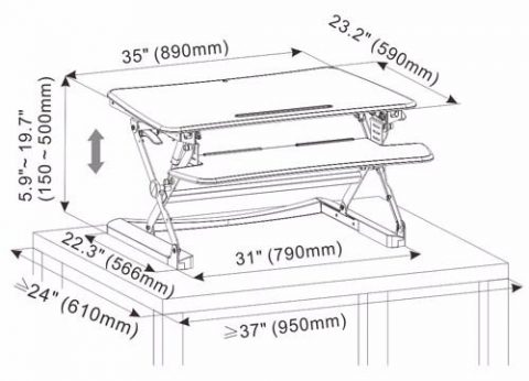 עמדת עבודה ארגונומית עמידה ישיבה