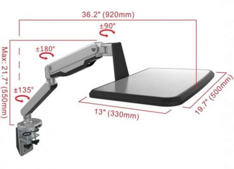 עמדת עבודה עמידה ישיבה ארגונומית למחשב נייד